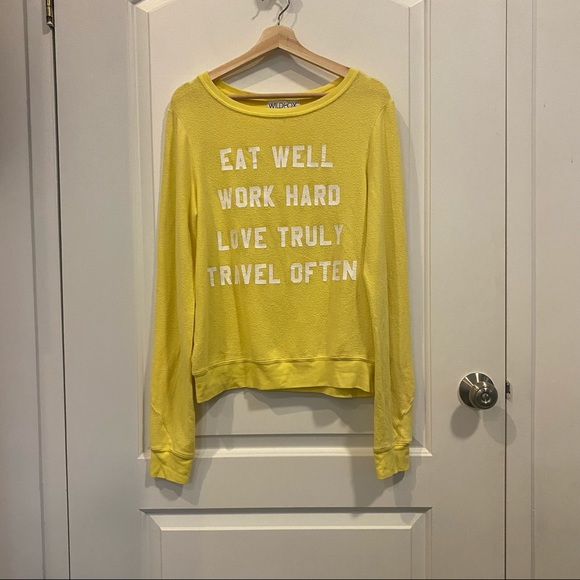 Wildfox Nevada Mantra Yellow Sweatshirt - Picture 2 of 3